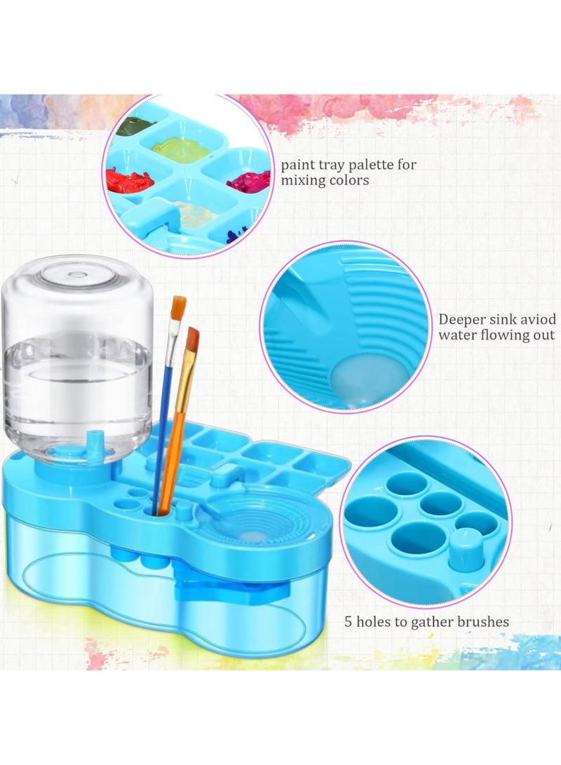 ZISH High Performance Brush Cleaner – Multifunctional Automatic Paint Brush Washer with Water Dispenser, Palette & Brush Holder Perfect for Kids, Beginners & Professional Artists, 2025 Upgraded Model - Image 4