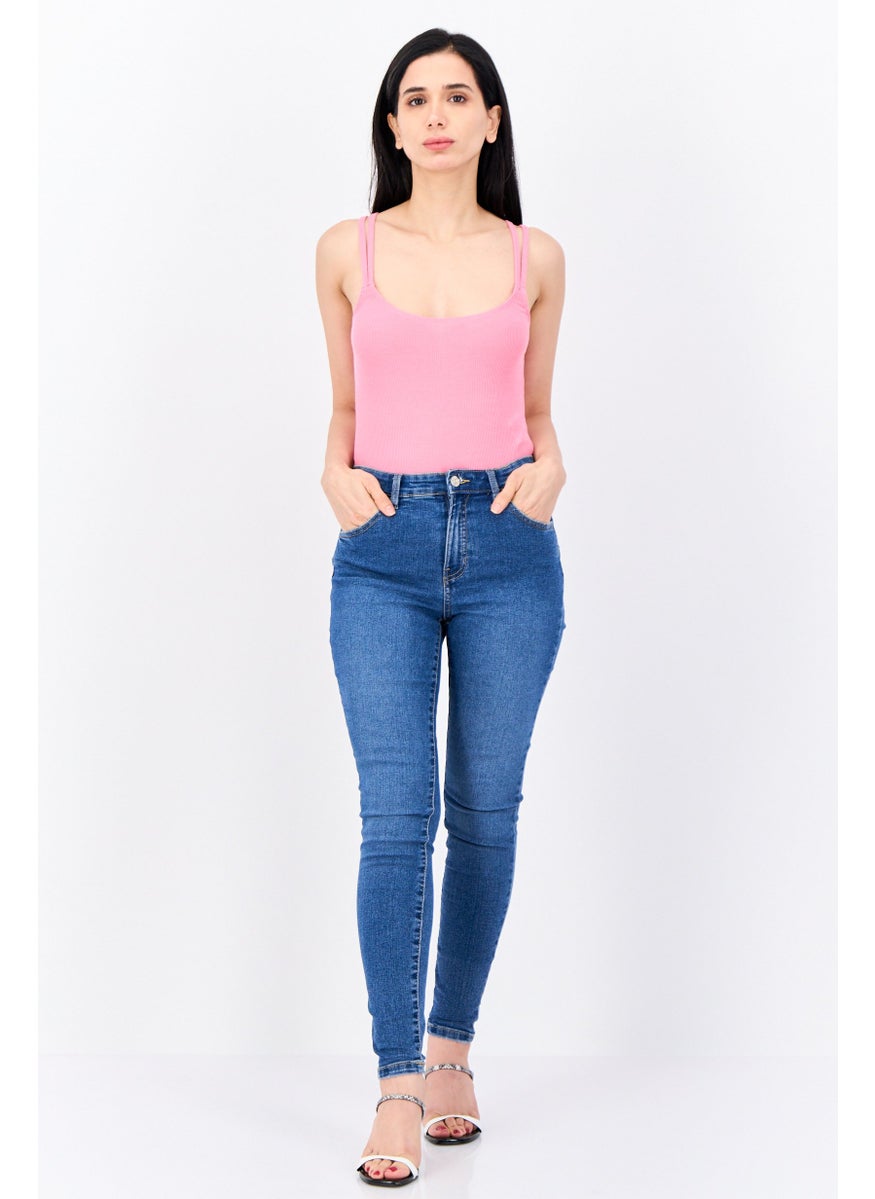Lefties Women Textured Sleeveless Bodysuit, Pink  - Image 4