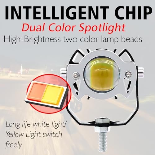 OTO2EYE Power By LIU HJG 1 YEAR WARRANTY 30W Yellow/White Motorcycle Mini Driving Fog Light 15000LM High/Low Beam Motorcycle Spot Light - Image 3