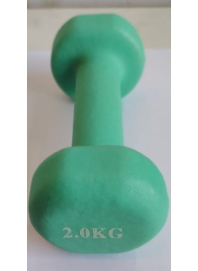 Neoprene Dumbbells Weights Exercise & Fitness Dumbbells in 2kg- green
