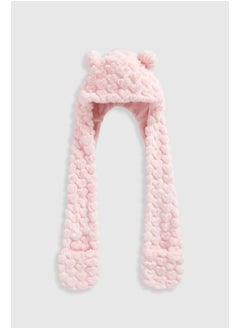 mothercare وشاح بقلوب وردية مع غطاء رأس  - Image 1