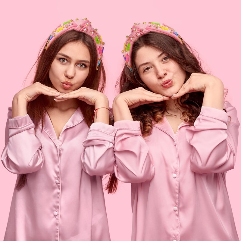 PANTIDE Easter Bunny Jeweled Knotted Headband - Rabbits Rhinestone Crystal Embellished Headband Wide Top Knot Fashion Hairband Hair Accessories Easter Spring Birthday Gift for Women Girls (Pink) - Image 5