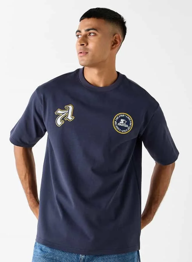 STARTER Starter Slogan Print T-shirt with Short Sleeves