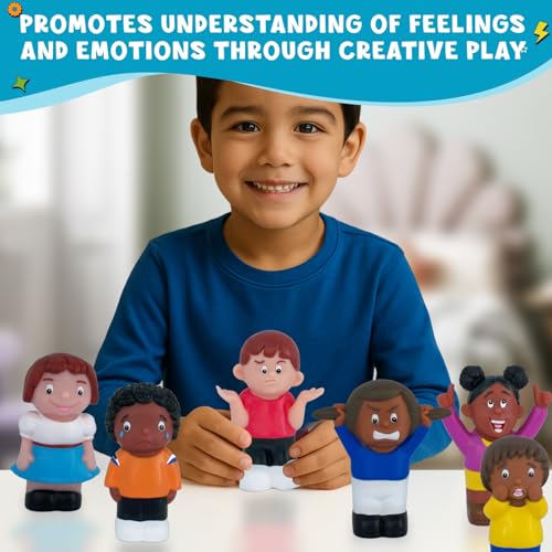 Get Ready Kids Multicultural Emotions Figurines - 8-Piece Friends with Feelings Toy Set for Kids 5.5" - Educational Diversity Emotion Figures for Preschool Learning, Autism Therapy & Social Skills - Image 3
