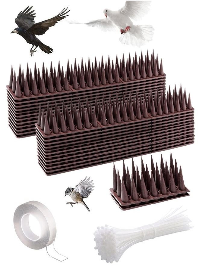 HomarKet Bird Spikes 24 Pack Bird Deterrent Spikes for Small Birds Pigeon Squirrel Crow Cats Bird Defender Spikes for Outside to Keep Birds Away Plastic Fence Spikes for Railing and Roof  - Image 1