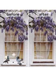 HomarKet Bird Spikes 24 Pack Bird Deterrent Spikes for Small Birds Pigeon Squirrel Crow Cats Bird Defender Spikes for Outside to Keep Birds Away Plastic Fence Spikes for Railing and Roof  - Image 4