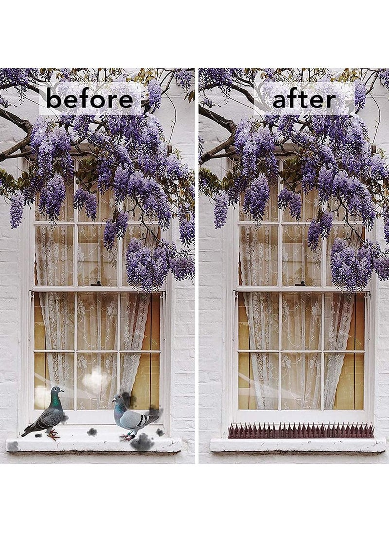 HomarKet Bird Spikes 24 Pack Bird Deterrent Spikes for Small Birds Pigeon Squirrel Crow Cats Bird Defender Spikes for Outside to Keep Birds Away Plastic Fence Spikes for Railing and Roof  - Image 4