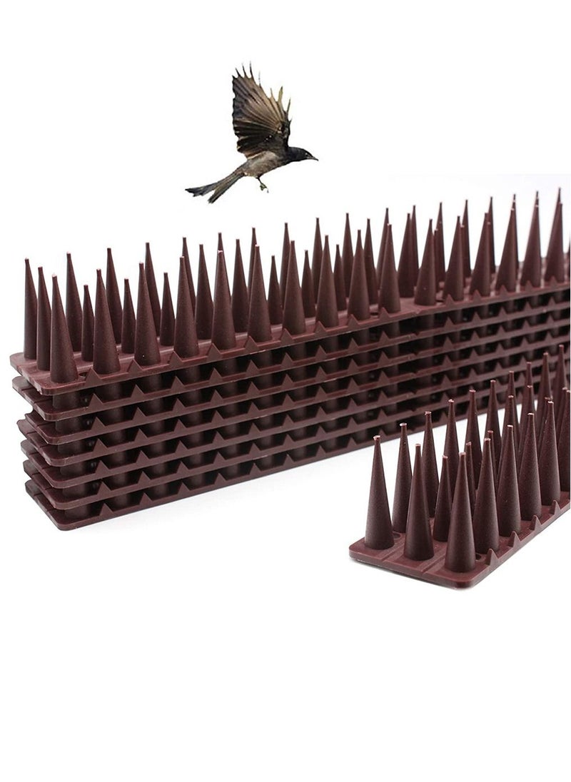 Bird Spikes 24 Pack Bird Deterrent Spikes for Small Birds Pigeon Squirrel Crow Cats Bird Defender Spikes for Outside to Keep Birds Away Plastic Fence Spikes for Railing and Roof