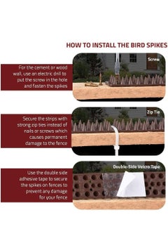 HomarKet Bird Spikes 24 Pack Bird Deterrent Spikes for Small Birds Pigeon Squirrel Crow Cats Bird Defender Spikes for Outside to Keep Birds Away Plastic Fence Spikes for Railing and Roof  - Image 5