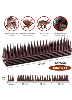 HomarKet Bird Spikes 24 Pack Bird Deterrent Spikes for Small Birds Pigeon Squirrel Crow Cats Bird Defender Spikes for Outside to Keep Birds Away Plastic Fence Spikes for Railing and Roof  - Image 3