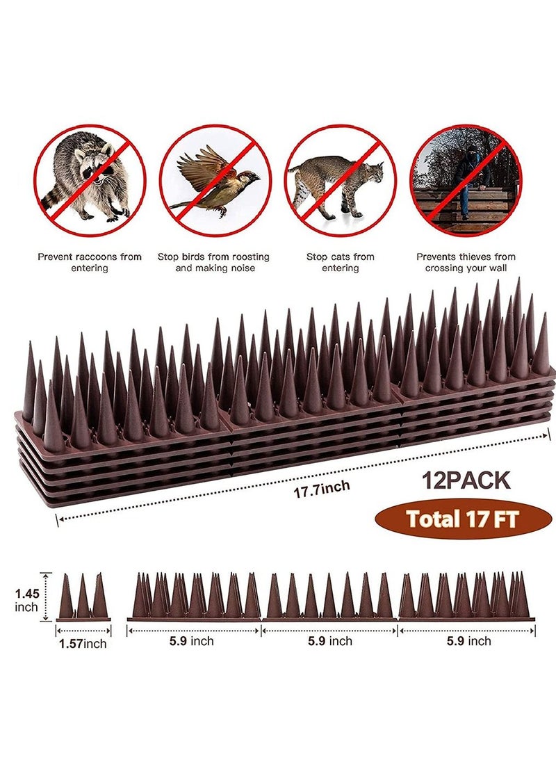 HomarKet Bird Spikes 24 Pack Bird Deterrent Spikes for Small Birds Pigeon Squirrel Crow Cats Bird Defender Spikes for Outside to Keep Birds Away Plastic Fence Spikes for Railing and Roof  - Image 3