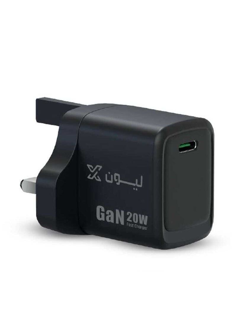 Lionx Lion X 20W Fast Wall Charger with PD Port Black