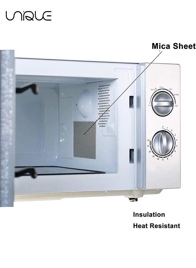 يونيك أغطية الدليل الموجي للميكروويف ، 4 قطع يغطي دليل موجة الميكا العالمي صفائح ألواح الميكا جزء إصلاح فرن الميكروويف لجميع أفران الميكروويف أو الأجهزة المنزلية الأخرى ، مقطعة حسب الحجم ، 13 × 13 سم - Image 4