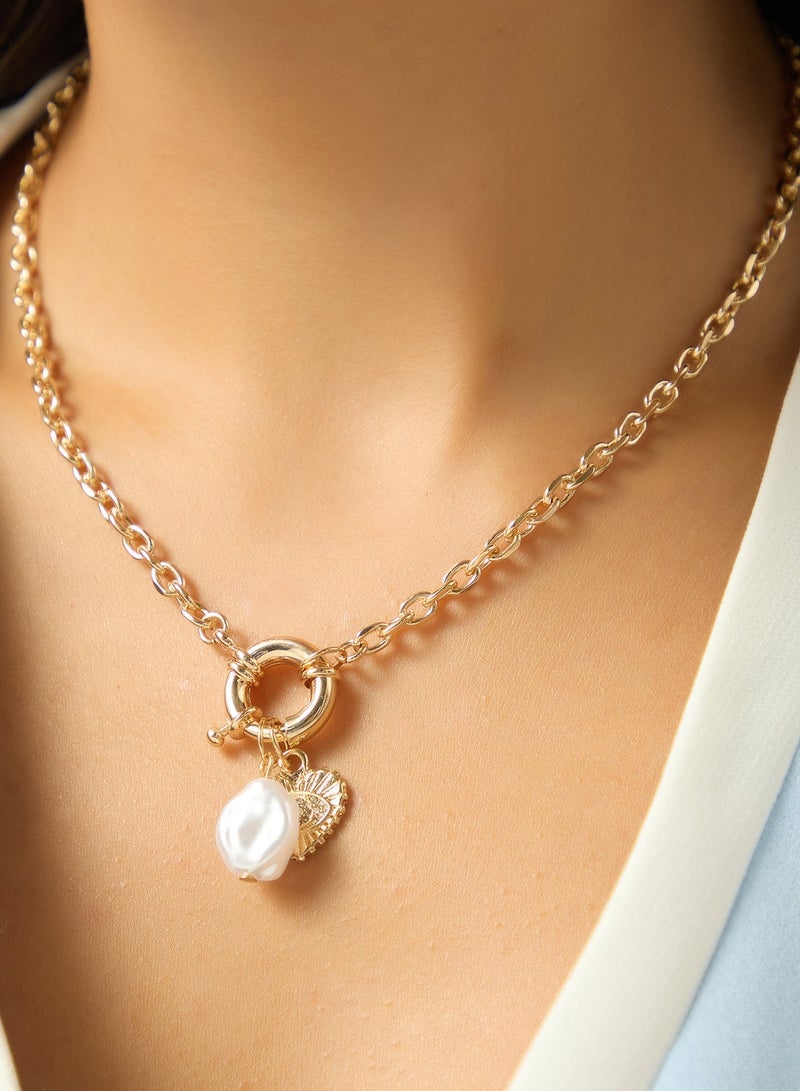 ELLA Gold Detail Necklace With Charms - Image 5