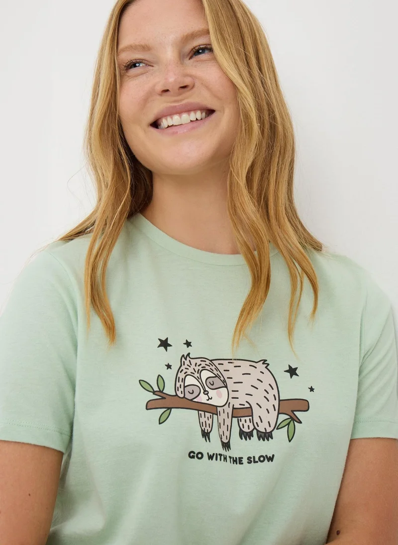 Matalan BUNDLE PJ CUFF SLOTH GREEN