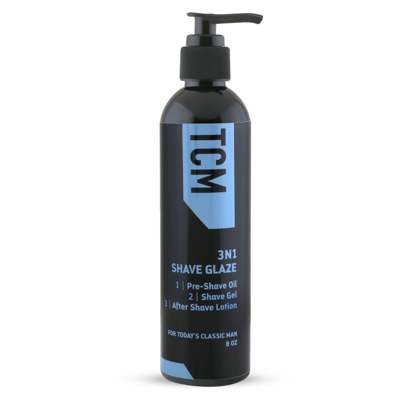 TCM 3N1 Men's Shave Glaze â€“ Pre-Shave, Shaving Gel & Aftershave â€“ Hydrating & Soothing Cruelty-Free Formula, for Comfort, Precision, and Easy Glide, 8 oz (Pack of 1) - Image 1