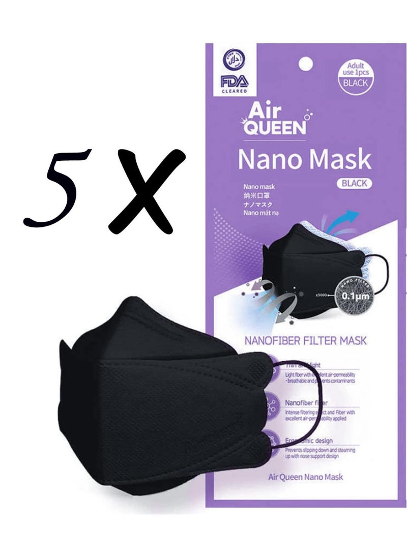 Air QUEEN Pack Of 5 Air Queen Nanofiber Filter face mask Korean Nano Face Mask - Image 1