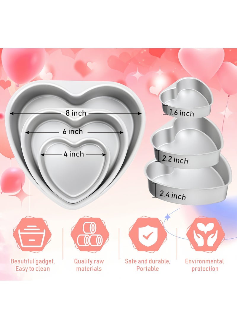 قالب كيك على شكل قلب 4 بوصات / 6 بوصات / 8 بوصات من الفولاذ المقاوم للصدأ قالب كيك على شكل قلب قالب كيك الجبن لعيد الحب أدوات خبز مريحة لحفلات الزفاف - Image 2