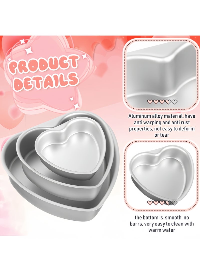 قالب كيك على شكل قلب 4 بوصات / 6 بوصات / 8 بوصات من الفولاذ المقاوم للصدأ قالب كيك على شكل قلب قالب كيك الجبن لعيد الحب أدوات خبز مريحة لحفلات الزفاف - Image 3