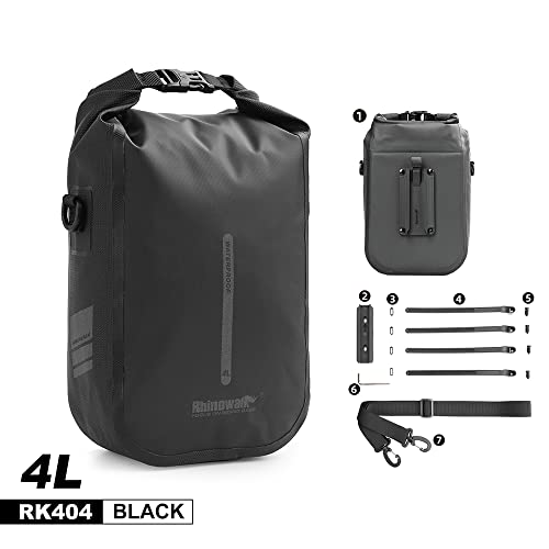Rhinowalk Bike front fork Waterproof bag Bike Pannier Bag Saddle Bag Fork Bag Rack Bicycle Bag Shoulder Bag 4L for E-Scooter Mountain Bike Accessories -Black - Image 2