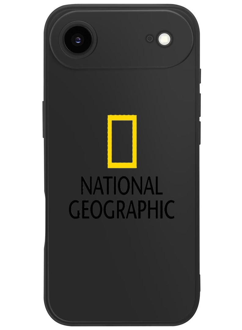 Theodor Protective Slim Fit Case Liquid Silicone Cover with Full Body Protection Anti-Scratch Shockproof Case For Apple iPhone 17 Air (Black) National Geography - Image 1