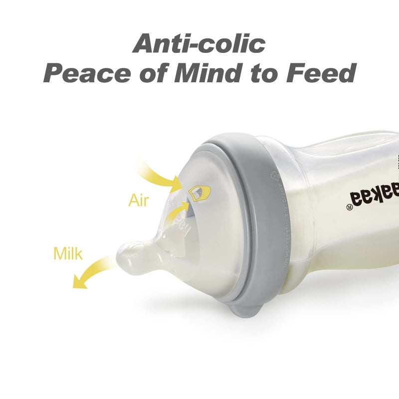 haakaa Gen.3 Silicone Orthodontic Bottle Nipple - Teat Attachment Compatible with Baby Bottles (Glass/Silicone)-Medium Flow - 2 pcs - Image 3