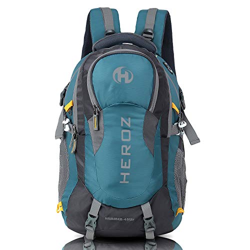 HEROZ Hammer Unisex Nylon 45 L Travel Laptop Backpack Water Resistant Slim Durable Fits Up to 17.3 Inch Laptop Notebook (ALL) (Grey & A. Blue 212) - Image 1