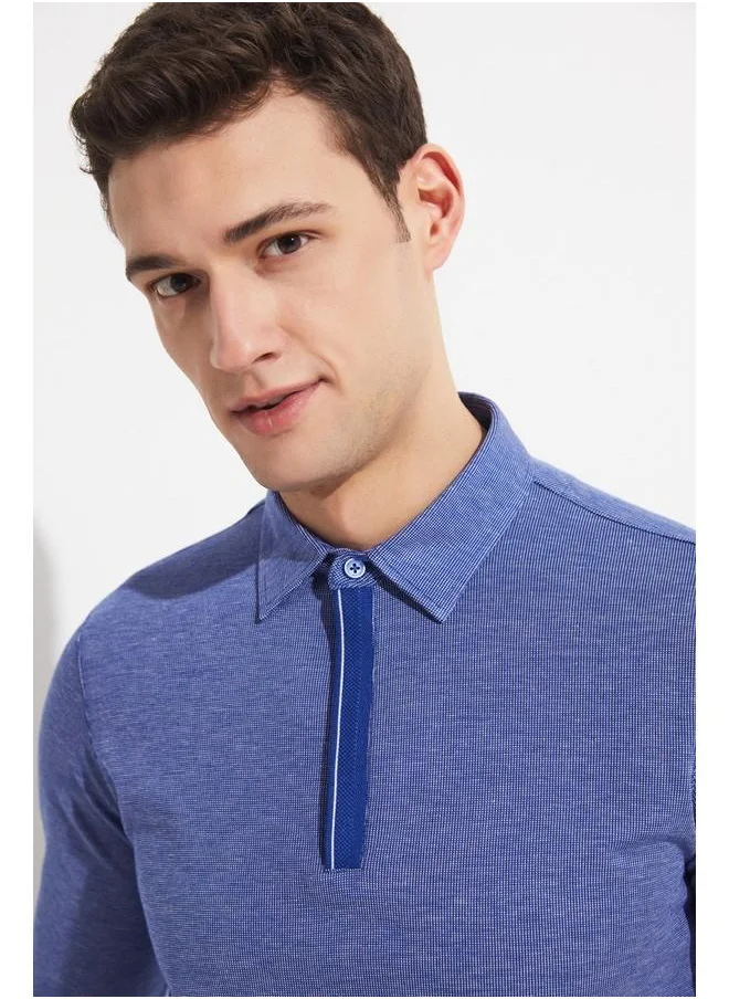 جون June Exclusive Men Slim Fit Long Sleeve T-Shirt Blue