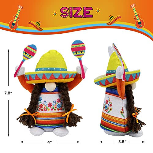 Lovinland Cinco de Mayo Decorations - Cinco de Mayo Plush Gnomes for Home - Mexican Theme Party Decorations Supplies - Taco Tuesday Fiesta Ornaments Doll Table Centerpieces Decor - Carnival Festivals Figurine - Image 2