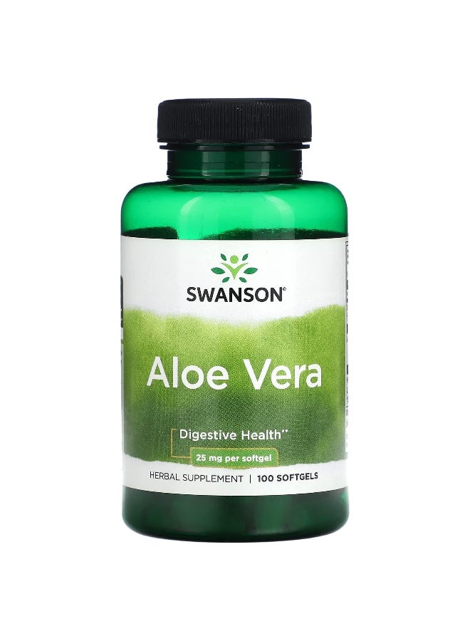 Swanson, Aloe Vera, 25 mg, 100 Softgels - Image 1