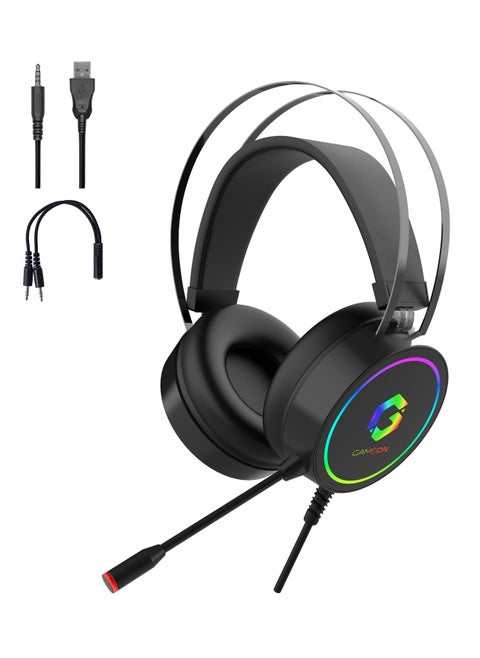 سماعات الألعاب GAMEON Thunderstrike GOT200A RGB المتوافقة مع PS4 و PS5 و XBOX ONE و PC مع توصيل USB