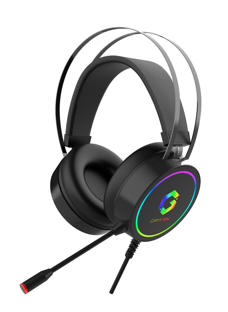جايم أون سماعات الألعاب GAMEON Thunderstrike GOT200A RGB المتوافقة مع PS4 و PS5 و XBOX ONE و PC مع توصيل USB  - Image 2