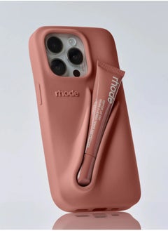 rhode Silicone lip holder for mobile phones, lip gloss phone case, phone case lip holder, iPhone back mount lip holder (with lip gloss, Toast） 