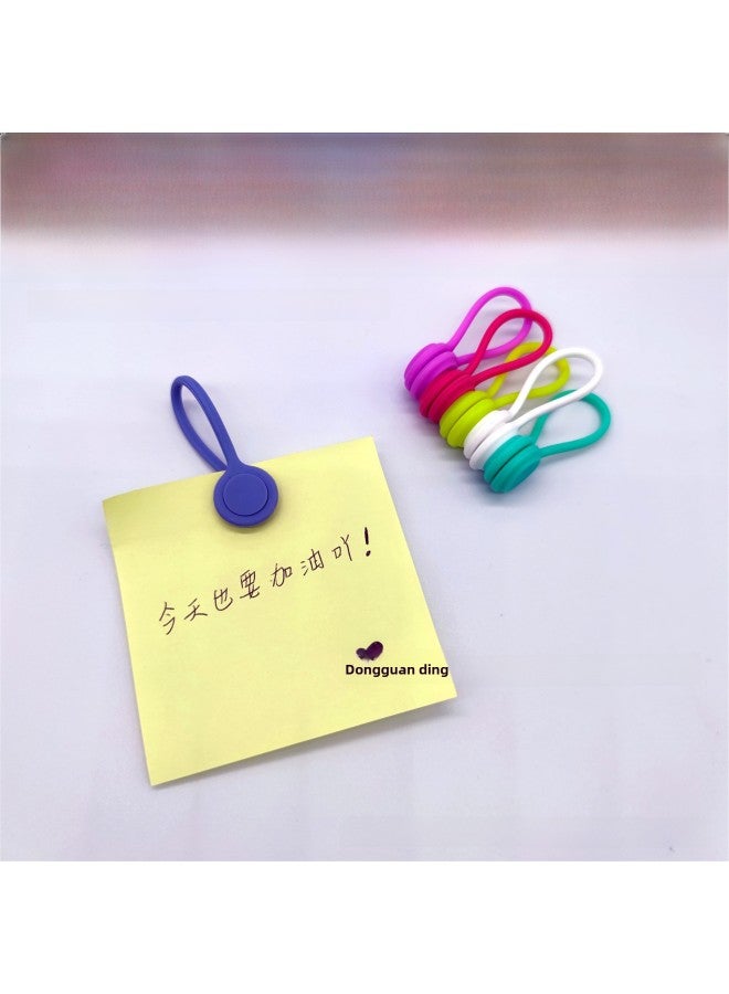 Loquat Silicone Mini Wire Organizer Creative Magnetic Cable Ties Data Cable Storage Hub Digital Computer Accessories-Color:Second Generation 11cm Gray Blue (no Magnetic) - Image 2