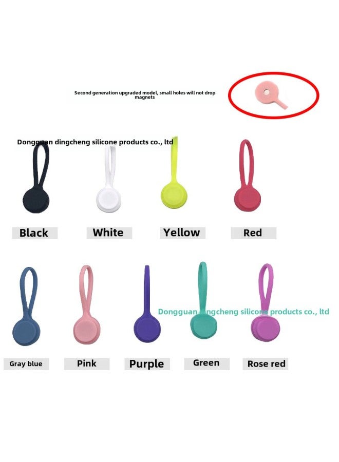 Loquat Silicone Mini Wire Organizer Creative Magnetic Cable Ties Data Cable Storage Hub Digital Computer Accessories-Color:Second Generation 11cm Gray Blue (no Magnetic) - Image 1