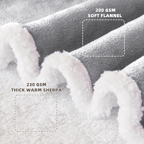 IFNOW Sherpa Wearable Blanket with Sleeves for Women Men Adults, Cozy Wearable Blanket with Arm and Pocket, Warm Full Body TV Wrap Throw Blanket, Soft Robe Blanket as Gifts for Mom Wife, Grey - Image 5