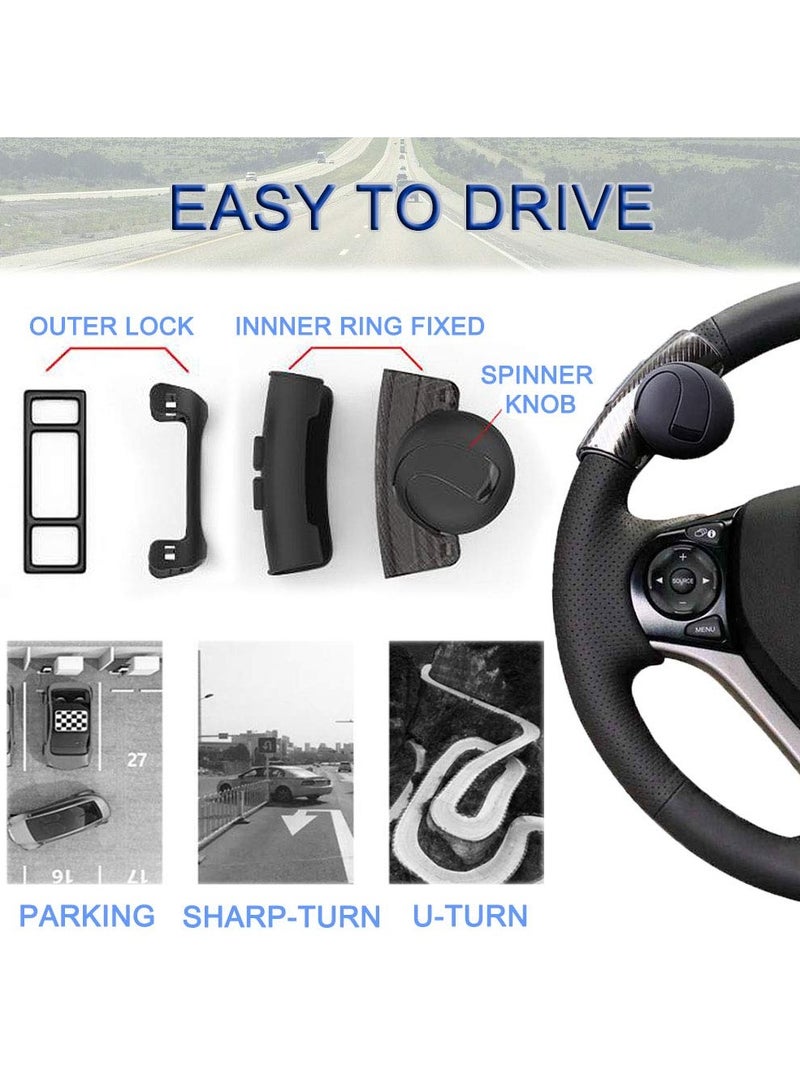 SYOSI 2 Pcs Steering Wheel Spinner Knob for Vehicles, Silicone Steering Wheel Knob Steering Wheel Spinner Booster Ball for Cars Trucks (Black) - Image 4