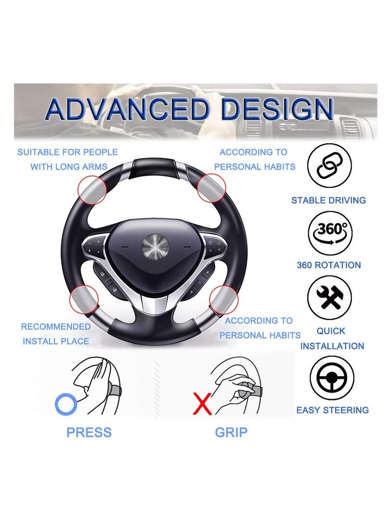 SYOSI 2 Pcs Steering Wheel Spinner Knob for Vehicles, Silicone Steering Wheel Knob Steering Wheel Spinner Booster Ball for Cars Trucks (Black) - Image 5