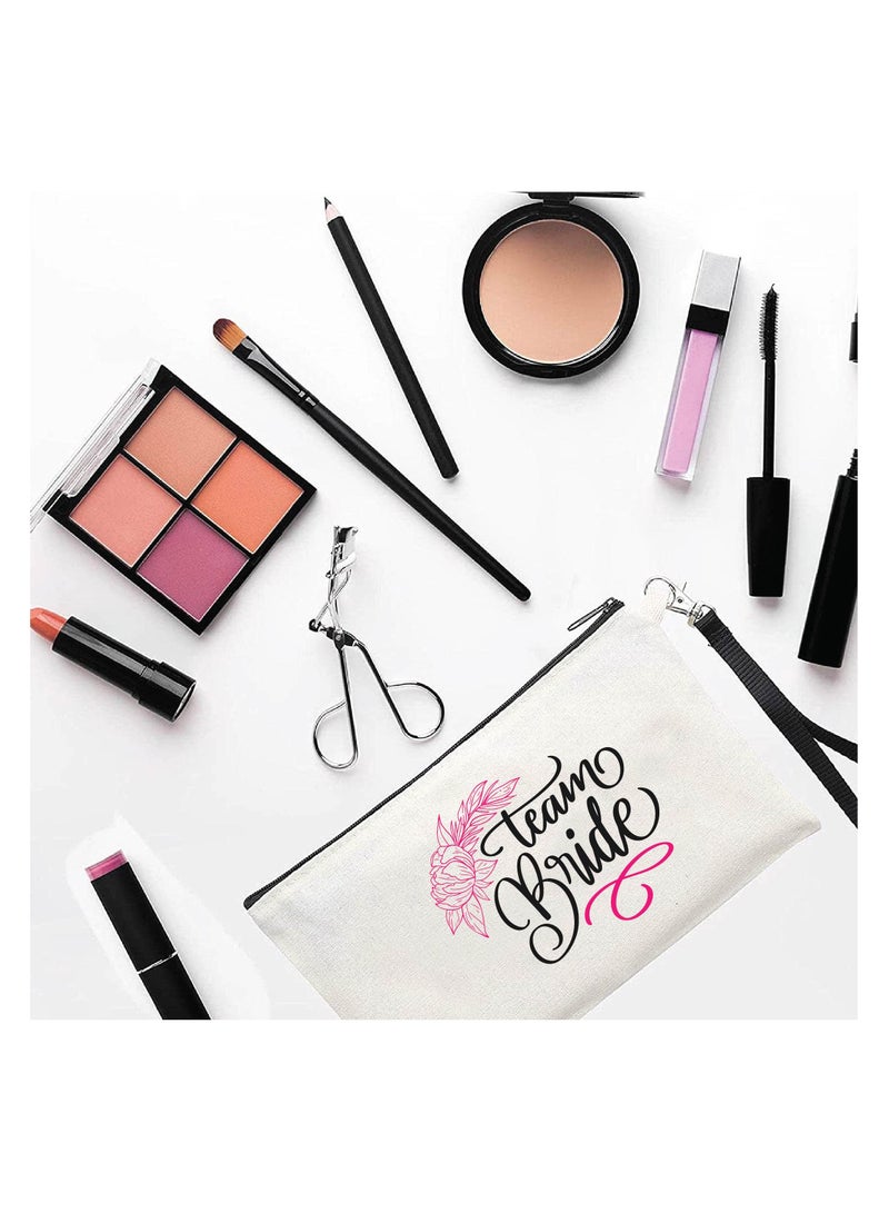 PRINTSHOP4ME Bride Team Cosmetic Bags for Your Wedding Day - Bridesmaids Gifts - Makeup Pouches for the Bride - Wedding Party Favors - Image 2