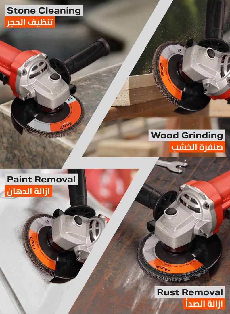 LAWAZIM Pro7 10 Pack Flap Disc Aluminum Oxide - 4.5 x 7/8-Inch 60 Grit - 115mm x 22.2 mm Type 27 Angle Grinder Attachment Grinding and Sanding Disc - Ideal for Steel, Wood, Rust and Paint Removal - Image 3