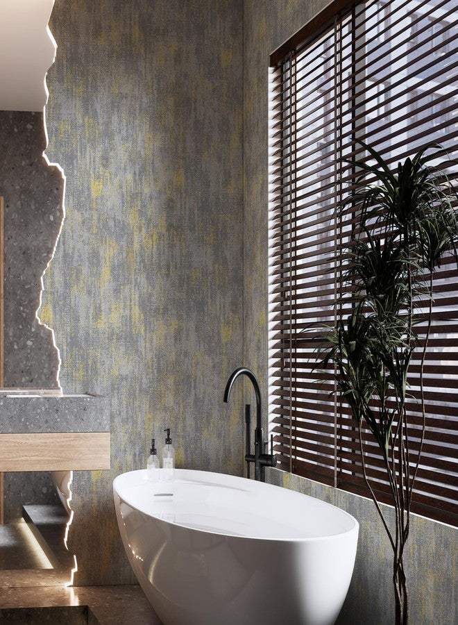 JiffDiff Vintage Metallic Peel and Stick Wallpaper Self Adhesive Industrial Metallic Concrete Wall Paper Modern Stick on Wallpaper Contact Paper (17.3" x 120" Light Gray) - Image 4