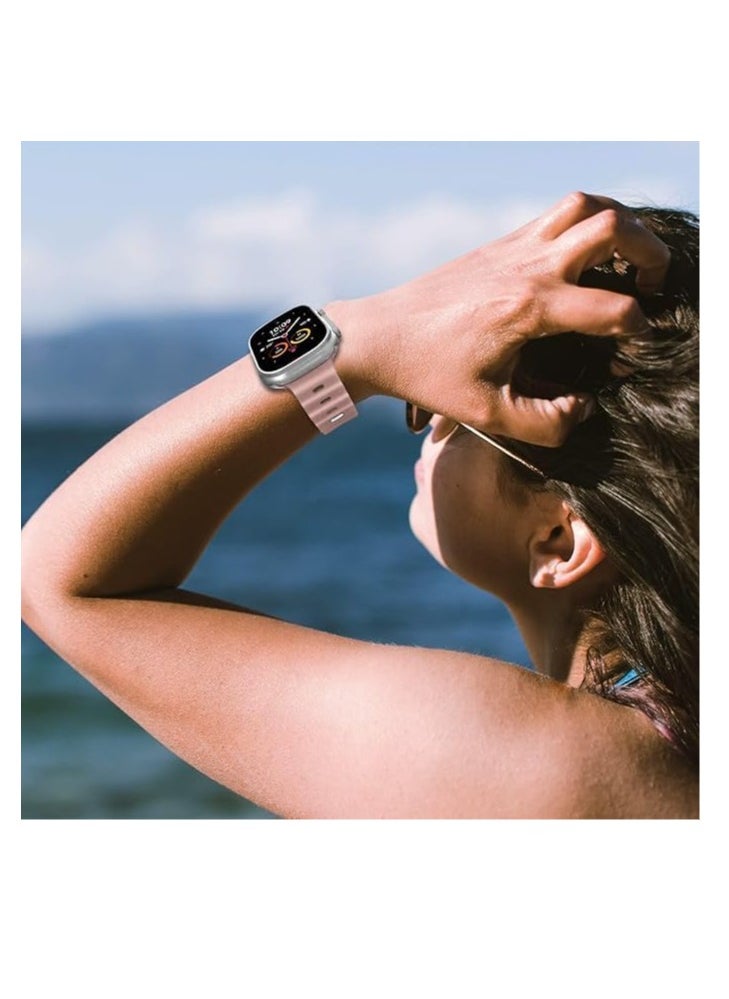 Generic - Band For Apple Watch Ultra 49mm 45mm 44mm 42mm Waterproof Soft Silicone Sport Wristbands Replacement Strap iWatch Ultra SE 8 7 6 5 4 3 2 1 - Image 1