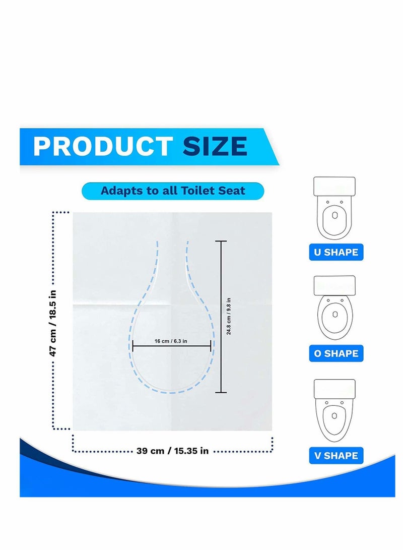 Excefore أغطية مقاعد toilets القابلة للاستخدام مرة واحدة، أغطية مقاعد toilets الورقية المحمولة، طقم السفر، قابلة للاستخدام مرة واحدة، قابلة للتدفق، قابلة للتحلل، مثالية للاستخدام أثناء السفر، دورات المياه العامة، الطائرة، التخييم، 6 حزم (60 قطعة)  - Image 2