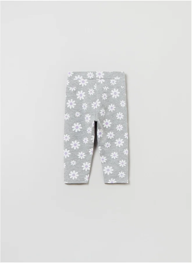 او في اس OVS Baby Girl Treggings With Daisy Print