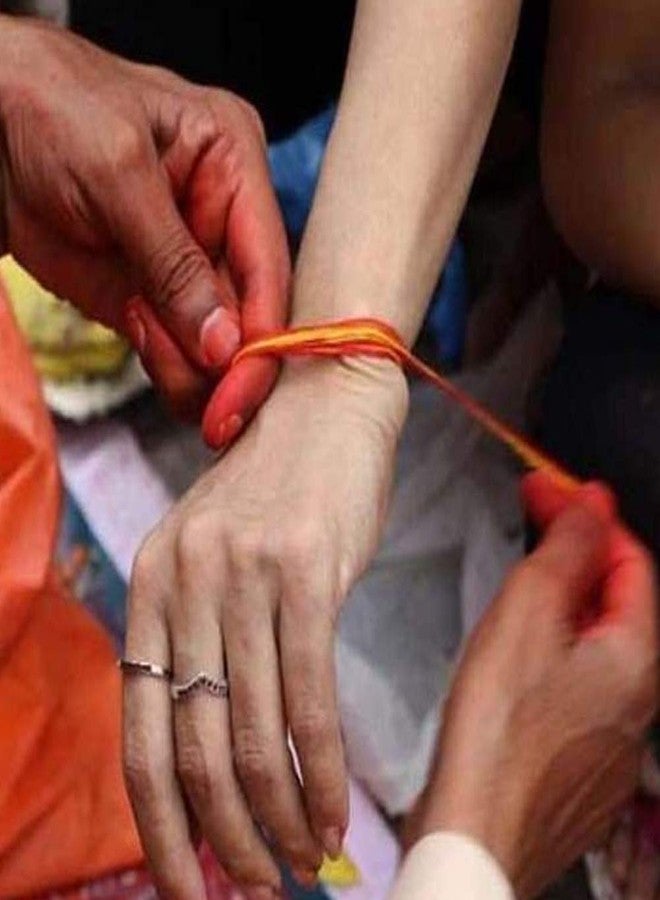 CRAFTSMAN SATVIK 8 Pc Satvik Red Moli Kalawa Mouli Mauli Hindu Pooja Sacred Thread Raksha Sutra, for Home and Temple - Image 4