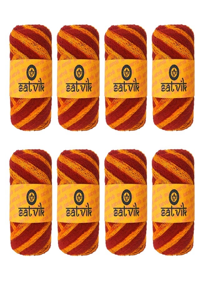 CRAFTSMAN SATVIK 8 Pc Satvik Red Moli Kalawa Mouli Mauli Hindu Pooja Sacred Thread Raksha Sutra, for Home and Temple - Image 1