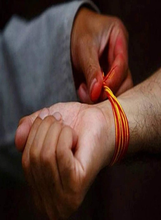 CRAFTSMAN SATVIK 8 Pc Satvik Red Moli Kalawa Mouli Mauli Hindu Pooja Sacred Thread Raksha Sutra, for Home and Temple - Image 3