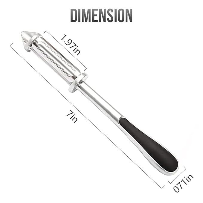 Puno Stainless Steel 3 in 1 Multifunctional Vegetable, Fruit Peelers, Potato Scraper or Chopper. (Pack of 1) - Image 2