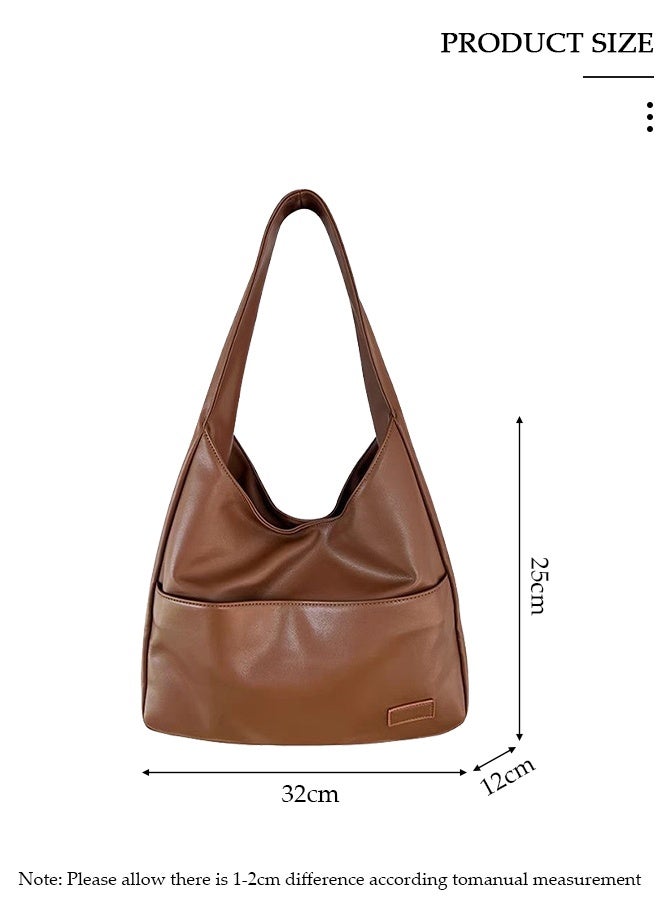 DUNISO Women's  Large Tote Bag, Premium PU Leather Magnetic Closure Shoulder Purse with Zipper Pocket, Minimalist Versatile Handbag，Bucket Bag for Office，Travel，School - Image 2