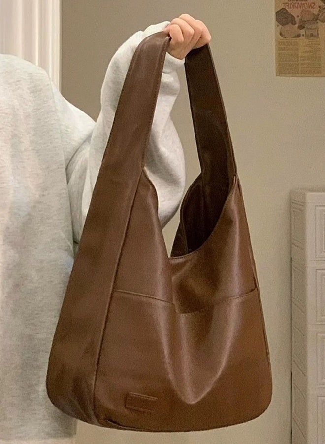 DUNISO Women's  Large Tote Bag, Premium PU Leather Magnetic Closure Shoulder Purse with Zipper Pocket, Minimalist Versatile Handbag，Bucket Bag for Office，Travel，School - Image 4